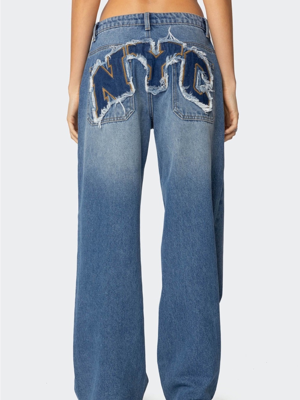 Edikted NYC Washed Low Rise Baggy Jeans